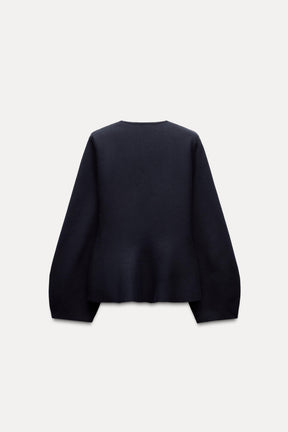 BELTED BLAZER WITH SHOULDER PADS