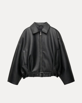 Belted Leather Jacket
