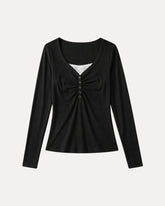 Ruched Henley Top