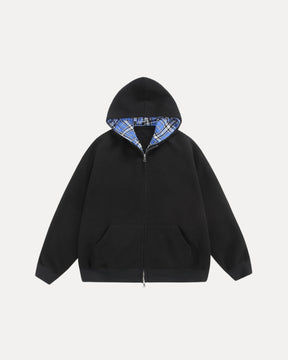 Chequered Zip Hoodie