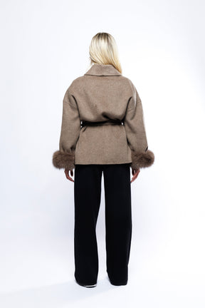 WOOL COAT WITH FUR