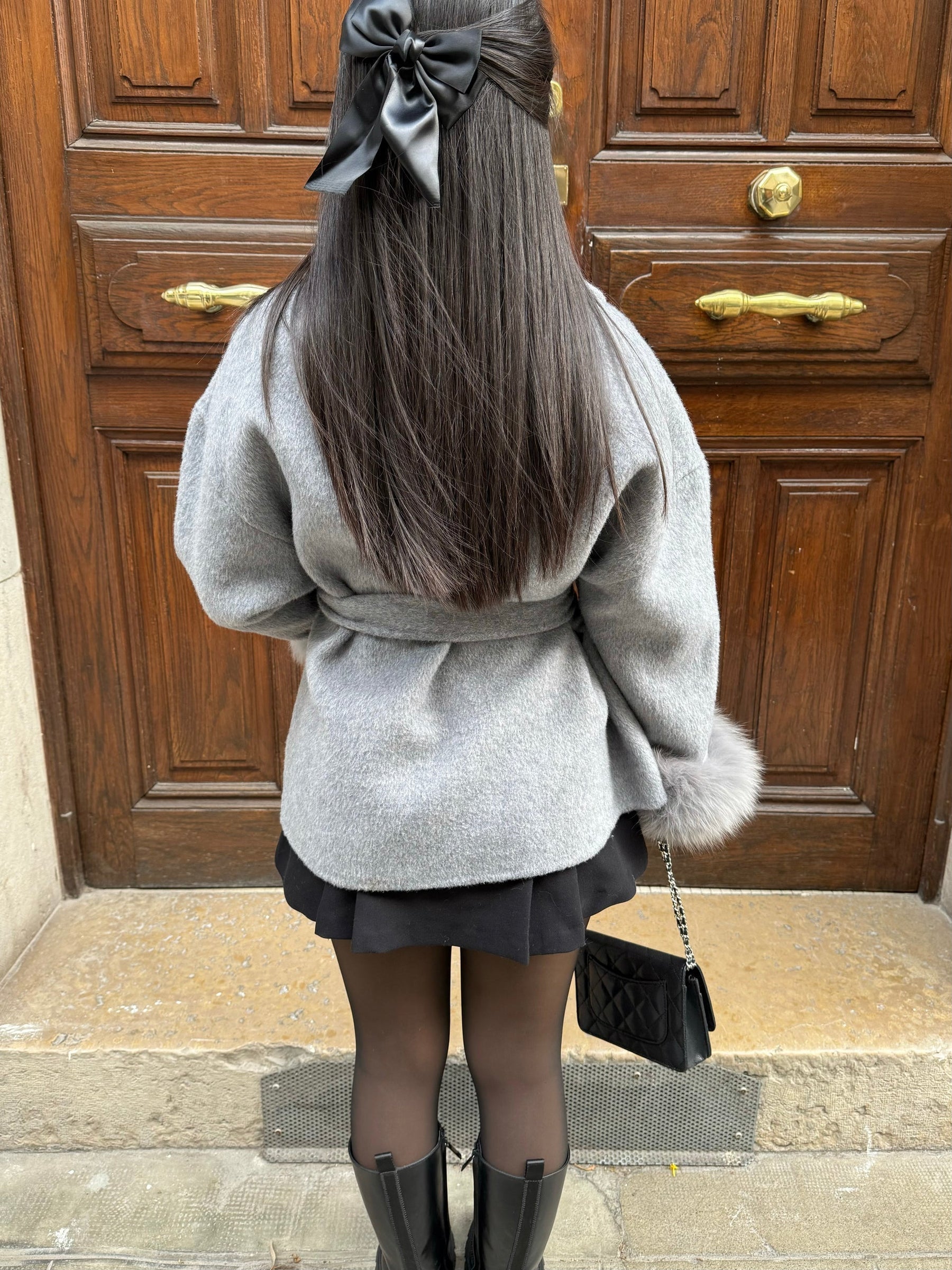 WOOL COAT WITH FUR